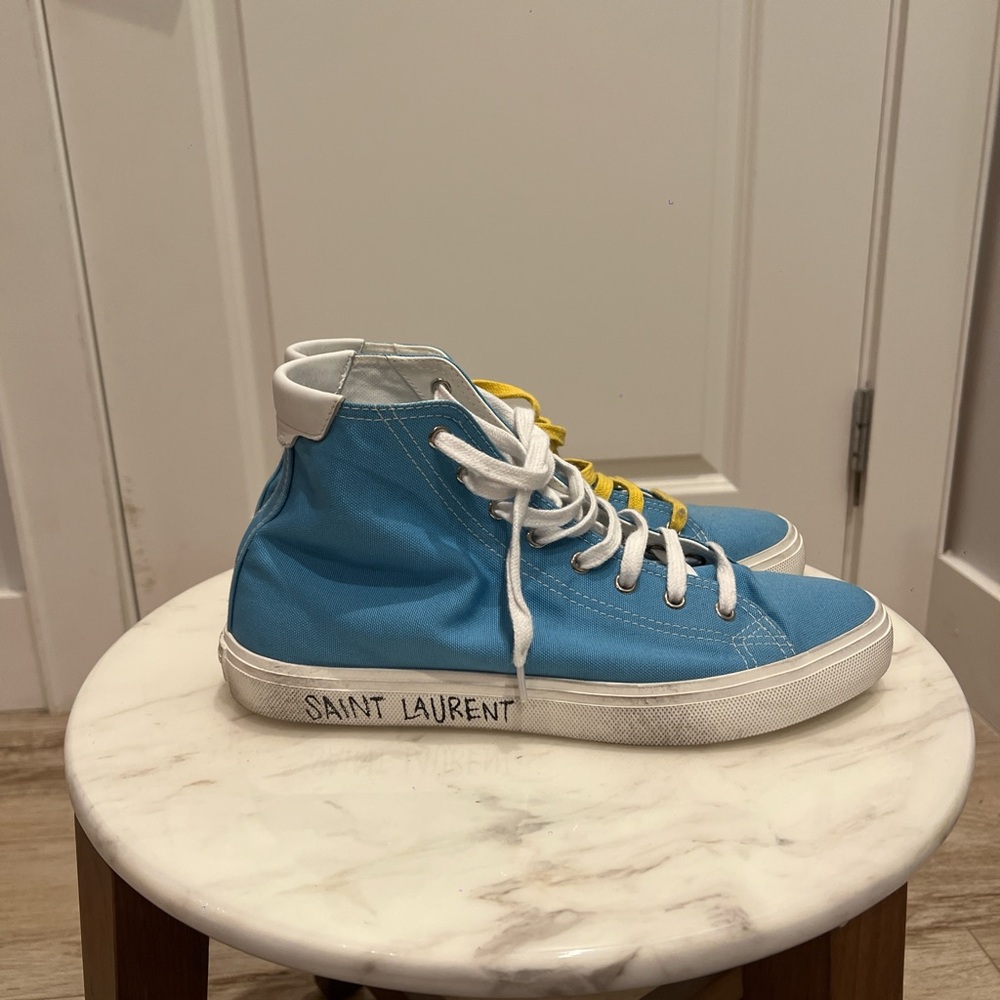 Saint Laurent blue high top sneakers - Picture 2 of 7